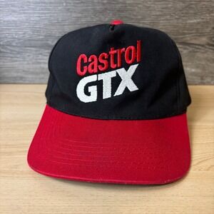 Vintage Castrol Hat Cap Snapback Black Racing Adjustable